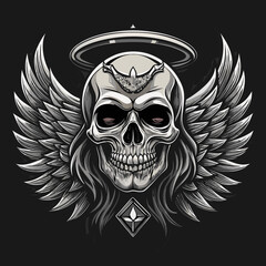 Obraz premium skull with wings