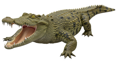 Isolated Crocodile with Open Mouth