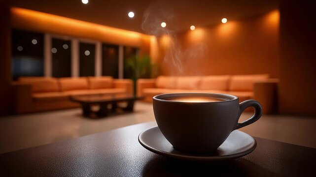 Steaming Coffee Creates a Cozy Atmosphere