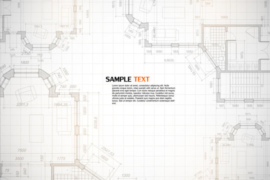 Architectural background. Building construct plan. Interior design sketch draw. Home floor architect pattern. Office reconstruction project. Abstract technology illustration. Vector blueprint.
