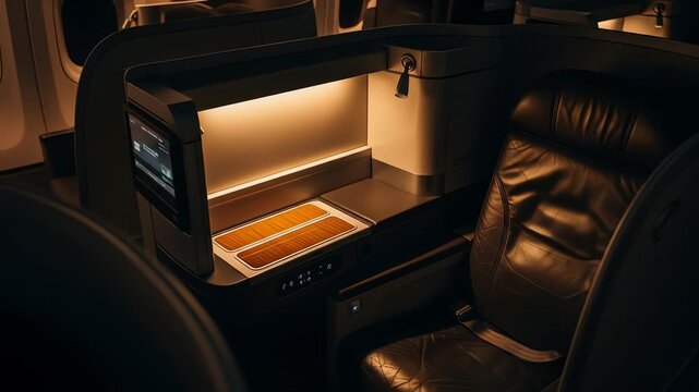 empty luxury airplane business class seat