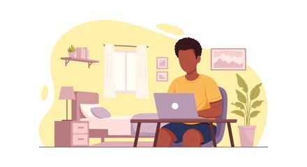Person working on laptop in a comfortable home environment, illustrating remote work, flexible lifestyle, or online learning.