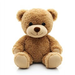 Obraz premium A light brown teddy bear sits facing forward (1)