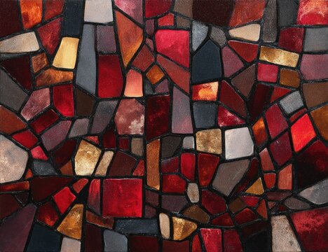 Abstract stained glass mosaic