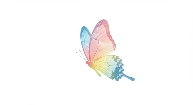 Papillon pastel voltige gracieusement lumiere douce. AI Generated