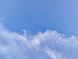 Clear blue sky with clouds for International clean air day for blue sky concept, Copy space