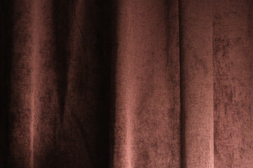 鈍い光を反射するビロードのカーテンの表面テクスチャー背景壁紙