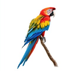 Fototapeta premium Vibrant macaw perched on branch (1)