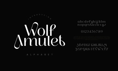 Wolf Amulet serif alphabet font with decorative style and elegance, ideal for branding and design
