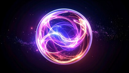 Obraz premium Glowing colorful sphere abstract design