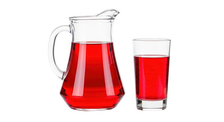Isolated Red Juice in Glass and Jug