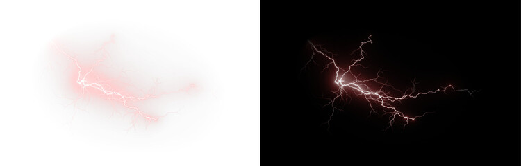 Red, lightning, bright, energy, bolt thunder creates electric storm. PNG red, lightning, bright, energy, bolt spark glows in Overlay with transparent burst. Powerful neon PNG perfect for thunderstorm