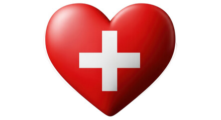 Isolated Heart with Swiss Flag