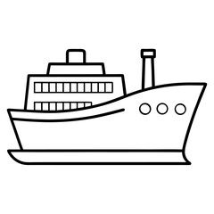 Obraz premium Cargo Ship Transport Easy Line Art Coloring Page for Kids