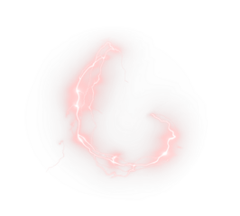Magic, red, abstract, neon plasma ring spark glowing with electric lightning energy. Transparent portal PNG effect, futuristic thunder circle PNG Overlay for storm and shock design themes.