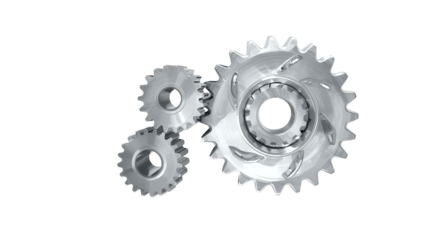 Realistic Metallic Gear Cogwheel Mechanism Shiny Detail Machine Component