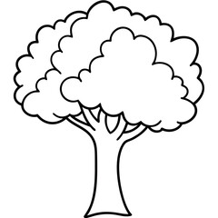 Cartoon Tree Line Drawing Coloring Page Fun Design