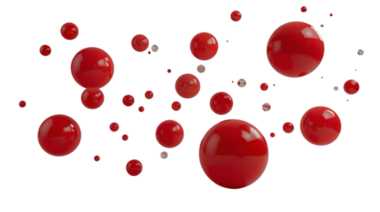 Glossy 3D Rendered Floating Red Sphere Abstract Background Illustration