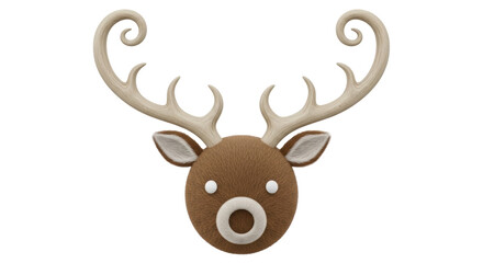 Isolated Cartoon Reindeer Head
