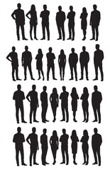 Business People Silhouettes Collection Vector Set