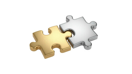 Obraz premium Realistic 3D Rendered Two Tone Puzzle Pieces Forming Business Solution Concept