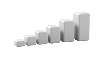 Simple 3D Style Growing Bar Chart Graph Diagram Illustration Icon
