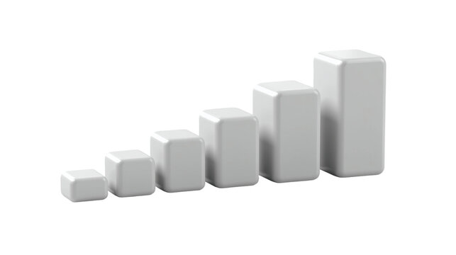 Simple 3D Style Growing Bar Chart Graph Diagram Illustration Icon