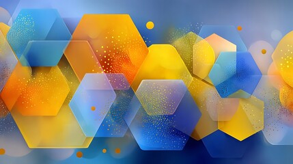 Geometric hexagon gradient with bright colors high resolution image