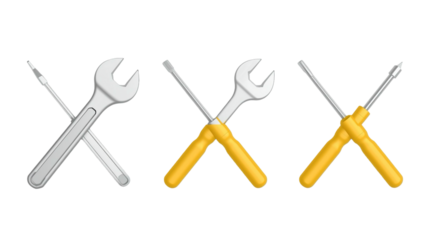 Illustration Crossed Wrench and Screwdriver Tool Equipment Symbol Icon Graphic