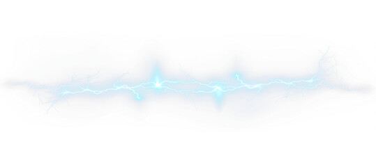 Lightning, electric, storm, power, strike blue bolt PNG effect on transparent background. Overlay...