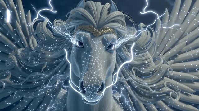 Pegasus, animated Pegasus, Animated Greek Mythology Motion Graphics &ndash; Epic 3D Comic-Style Intros of the Gods, backgrounds, intro