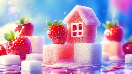 Sugary house strawberries