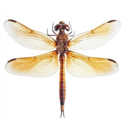 Dragonfly with translucent wings, top view