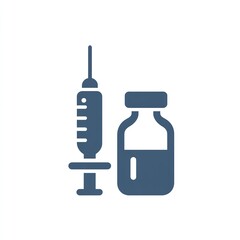 Obraz premium Vaccine and hope a symbol of health in a time of medical breakthroughs blue silhouette isolated on