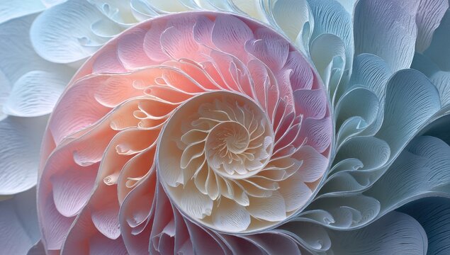 Abstract spiral design, layered in pastel colors