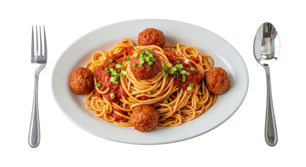 Isolated Spaghetti with Meatballs