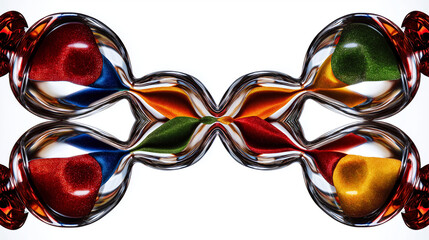 Colorful overlapping hourglasses with upward-flowing sand, depicting the unique perception of time in ADHD.