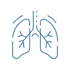 Obraz premium Simple outline of human lungs as a symbol of breath control, pranayama, and deep breathing in yoga practice. 