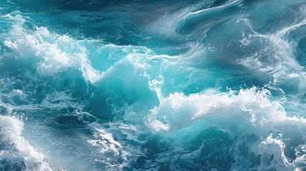 ocean waves turquoise foam white