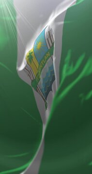 Flag of Escuintla, Guatemala. Loop. 4K Vertical