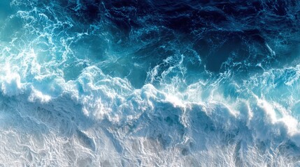 Fototapeta premium ocean waves aerial view texture
