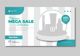 Modern Mega Sale Collection Realistic Cosmetic Design