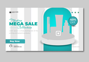 Modern Mega Sale Collection Realistic Cosmetic Design