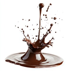 Chocolate liquid splash on white background (1)