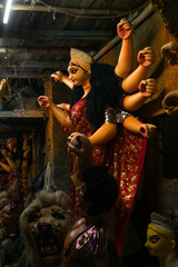 Durga puja preparations in Kumartuli