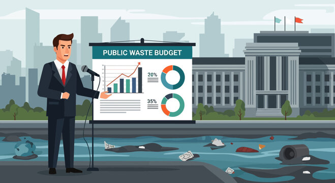 Addressing Waste Management Budget in a Polluted Urban Environment Illustration
