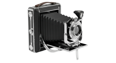 Isolated vintage folding camera