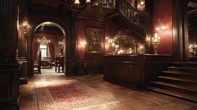 Stepping into a bygone era a grand manor s entrance whispers tales of history and intrigue warm