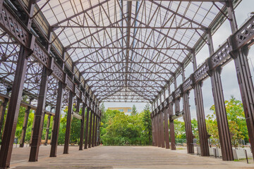 Industrial metal structure at the Île de Nantes, France