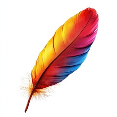 Vibrant colorful feather, gradient hues